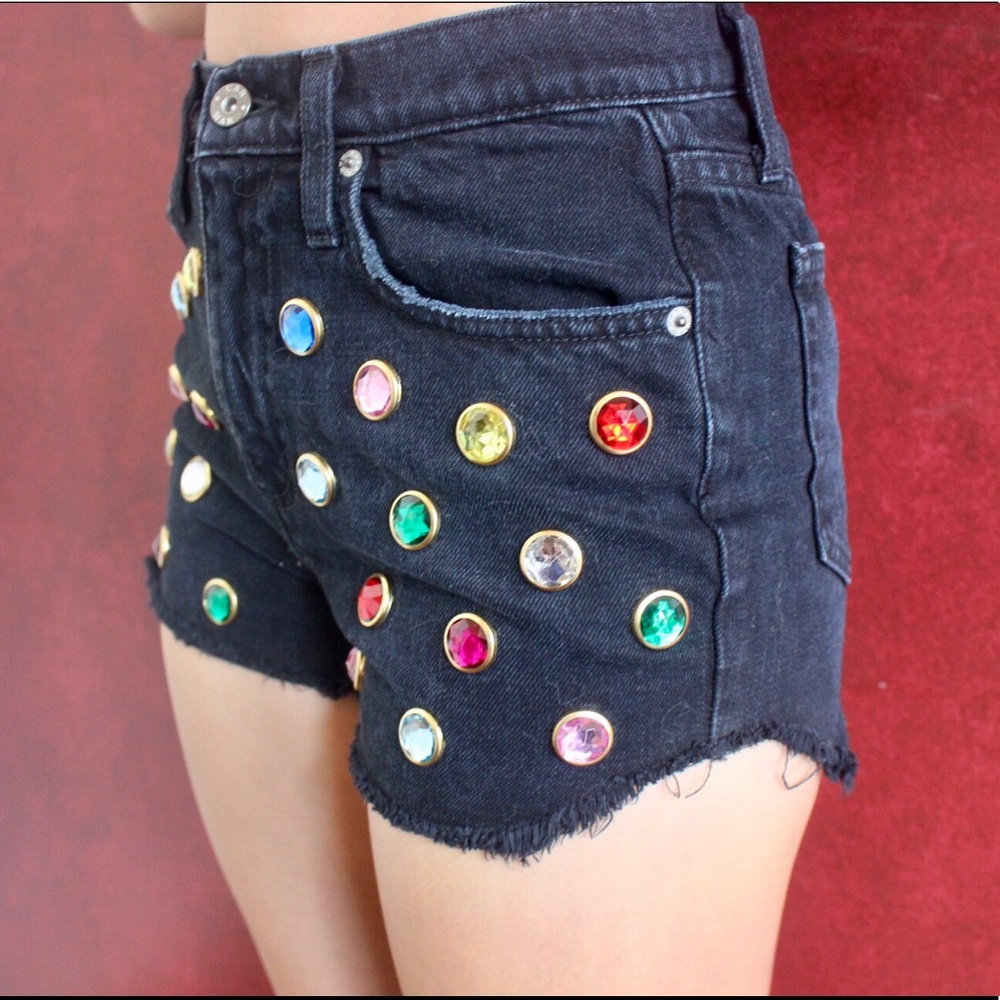 LF Crystal Colors Denim Shorts